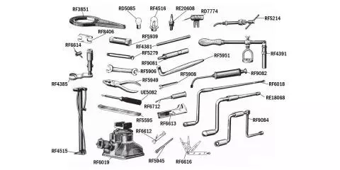 Main Tools (Located In Boot & Engine Bay) - Tools - 1946-1955