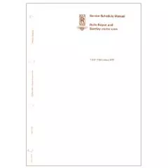 SERVICE SCHEDULE MANUAL (Pre-War to 1976) (TSD4117DL)
