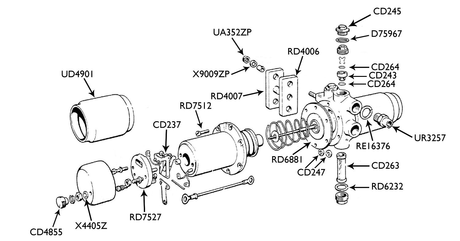 Original Stud-mounted Fuel Pump - Long Diaphragm