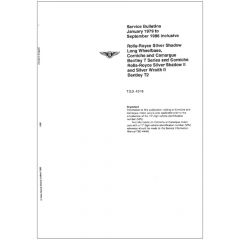 ROLLS-ROYCE SILVER SHADOW & BENTLEY T SERIES SERVICE BULLETIN (1979-1986) (TSD4318DL)