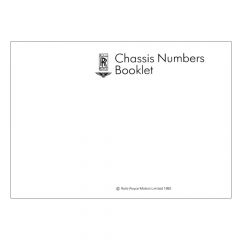 CHASSIS NUMBERS BOOKLET (1904-1980) (TSD4552DL)