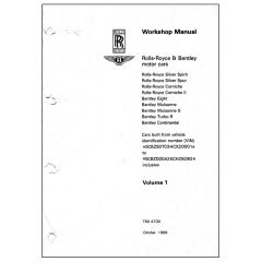 ROLLS-ROYCE & BENTLEY WORKSHOP MANUAL SUPPLEMENT 1987-1989 (VOLUME 1) (TSD4700V1DL)