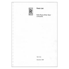 ROLLS-ROYCE SILVER SPUR LIMOUSINE PARTS LIST (TSD5194DL)