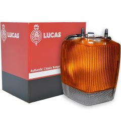 LUCAS RIGHT HAND FRONT SIDELAMP (Amber & clear lens)  (UD26354-L)